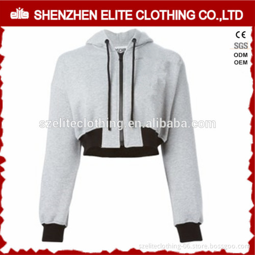 High Quality Hot selling Blank Grey Zip Up Hoodies for Women